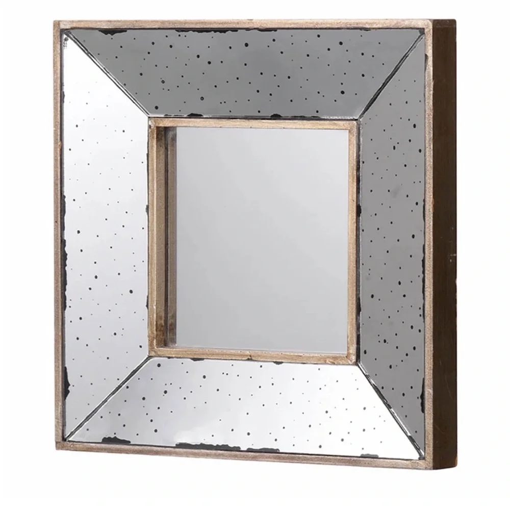 Birch Lane Distressed Square Wall Mirror, 12”, SET OF 4, LIKE NEW